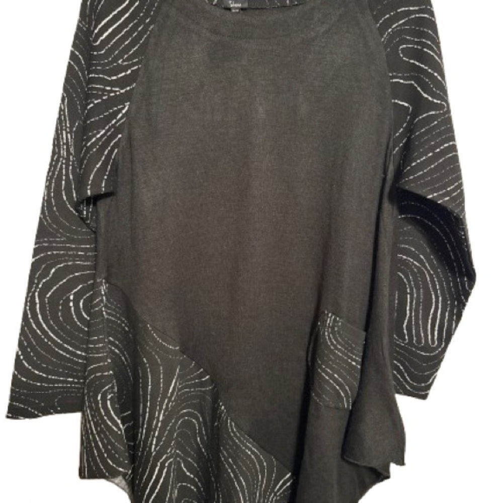 SHANA  Black Tunic top  with White Accents - Picture 6 of 10